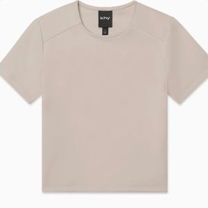 Khy seamed baby tee (L) in stone